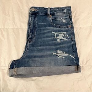 American Eagle Curvy High-Waisted Denim Short Short